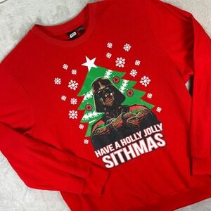 Star Wars Men Sweatshirt Sz XXL Red Sithmas Darth Vader Christmas Graphic Top